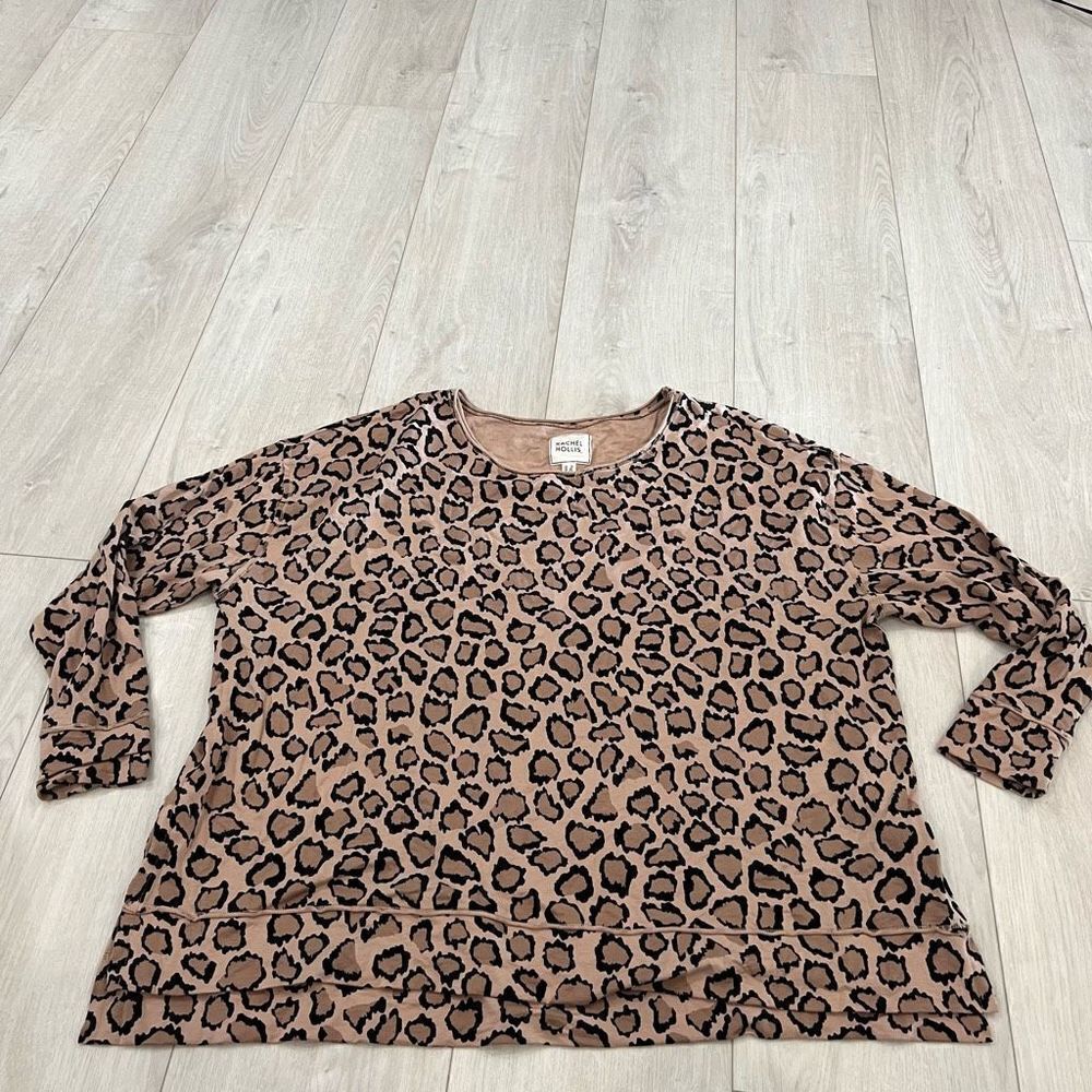 Rachel Hollis Made For More Leopard Print Sweatshirt Size 2xl
